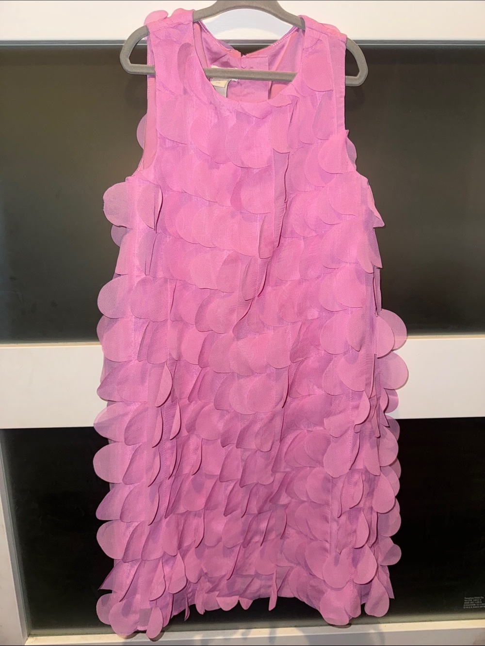 Monsoon Pink Petal-Overlay Formal Dress